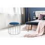 Voir la diapositive 3 : Paris Prix Pouf & Table d'Appoint  Comfortable  50cm Bleu & Argent