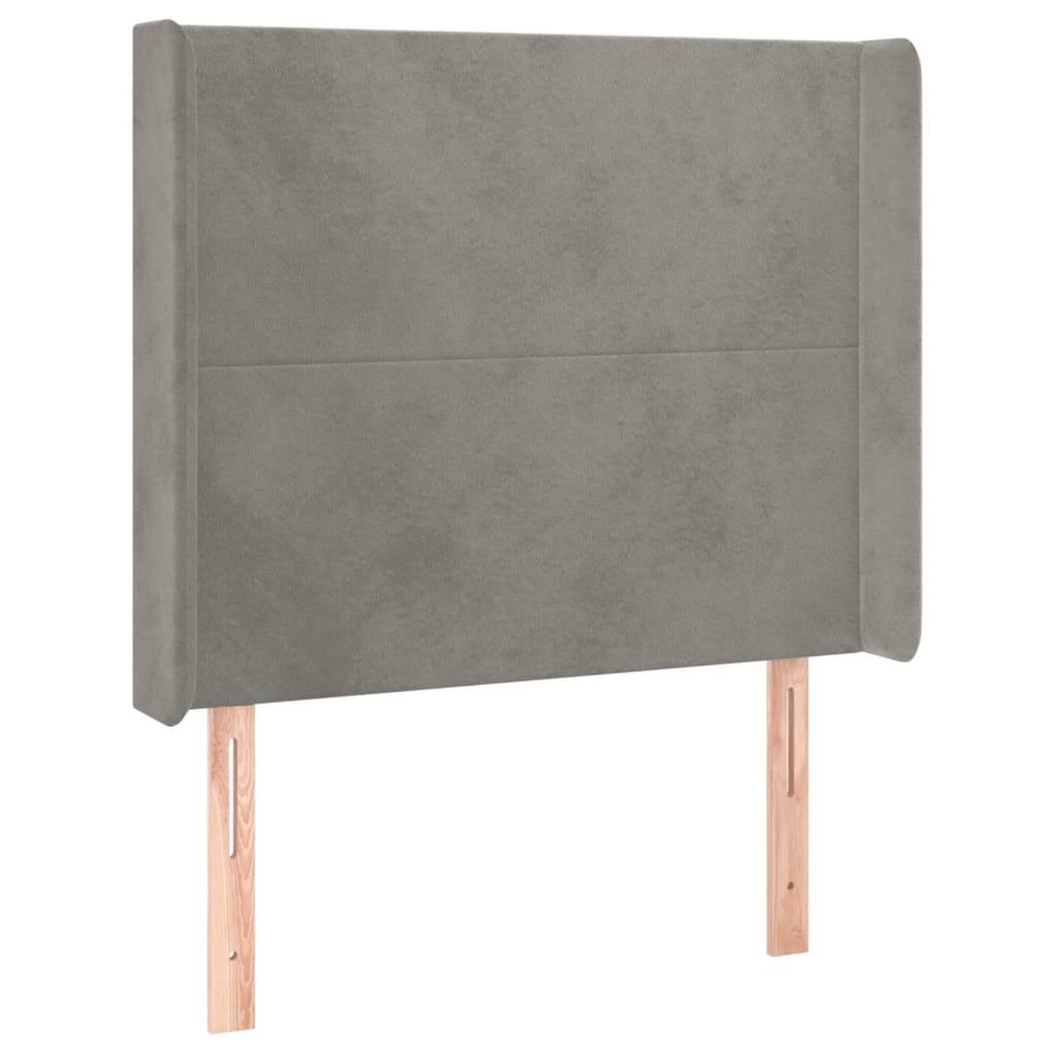 Voir la diapositive 3 : VIDAXL Tete de lit a LED Gris clair 103x16x118/128 cm Velours