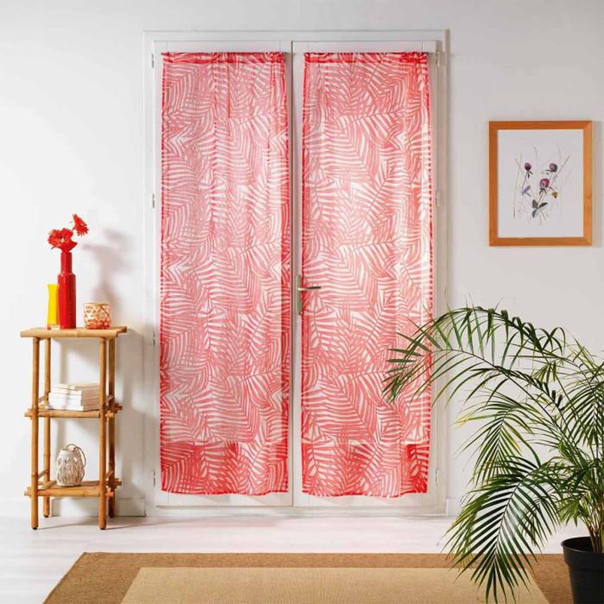 Voir la diapositive 1 : Paris Prix Paire de Voilages  Eucalys  70x240cm Corail