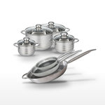 ELO Lot 3 Faitouts 14/16/24cm & 3 Poêles 24/28/32cm Elo Relief Solution