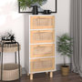 Voir la diapositive 1 : VIDAXL Buffet Blanc 40x30x90 cm Bois de pin massif et rotin naturel