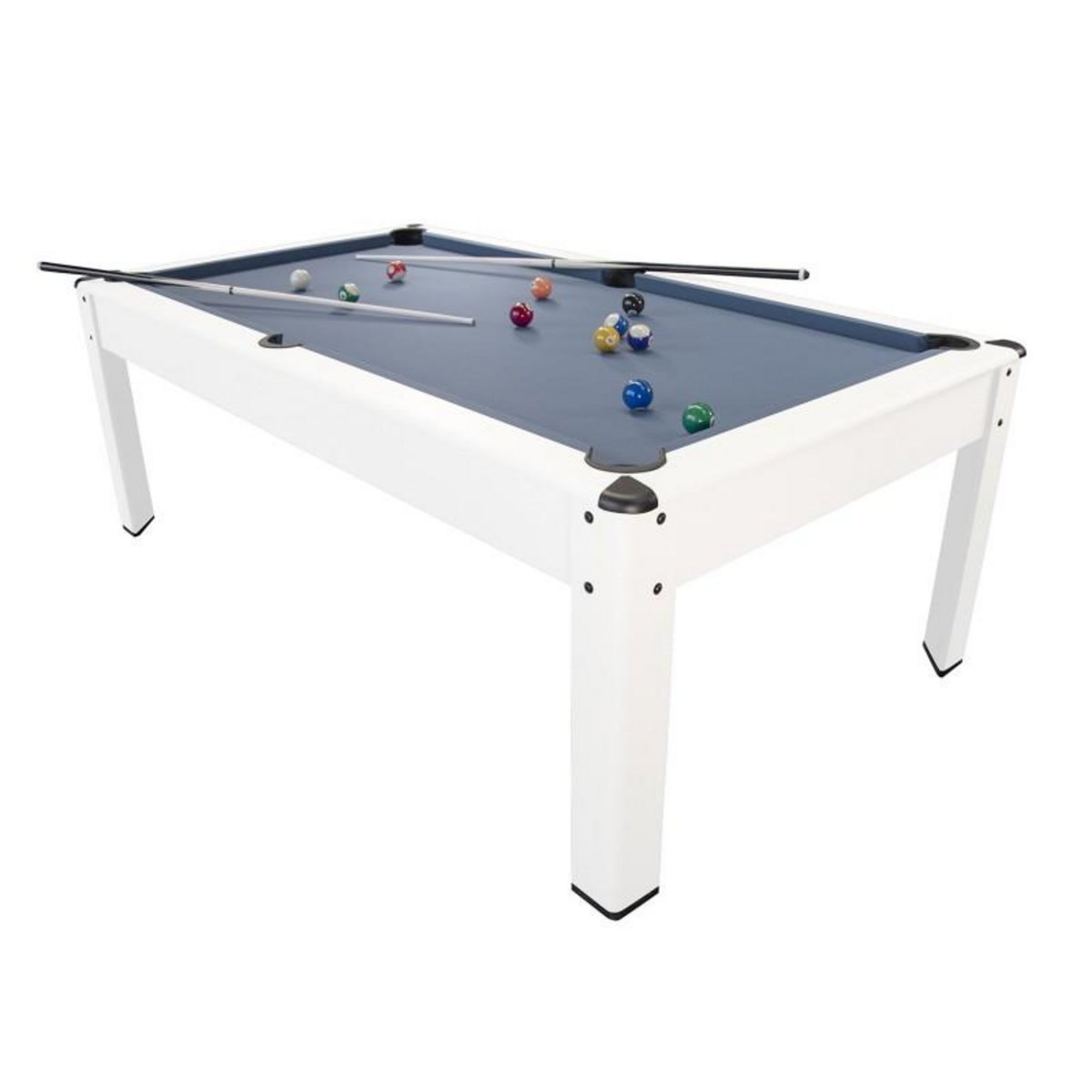 PLAY4FUN Billard Américain HARMONY 6Ft - 206,5 x 116,5 x 80 cm avec accessoires et plateau dînatoire - Couleur Ivoire