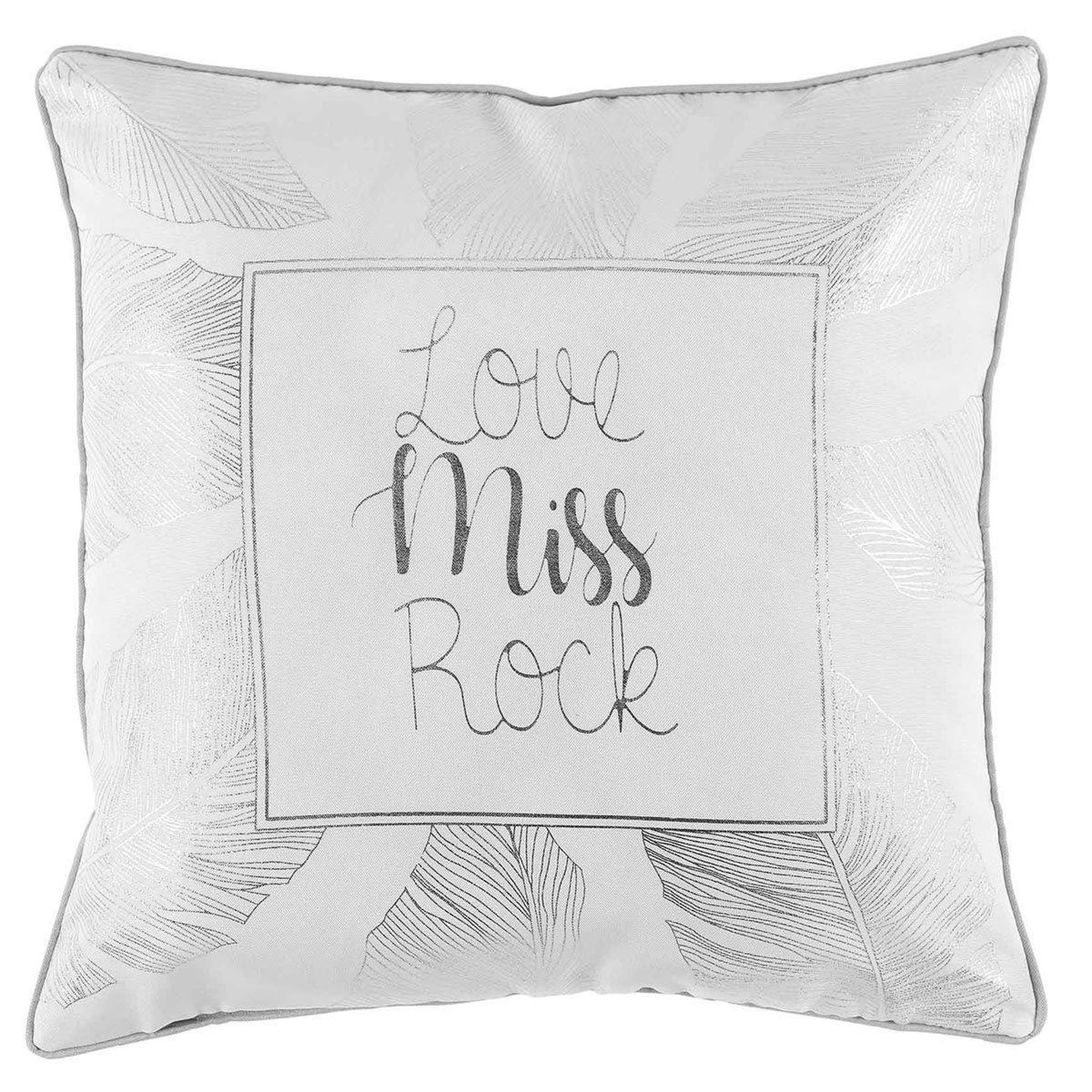 Douceur d'Intérieur Coussin déhoussable  veggy  40x40cm blanc & argent