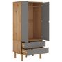 Voir la diapositive 4 : VIDAXL Garde-robe OTTA Marron et gris 76,5x53x172 cm Bois massif pin