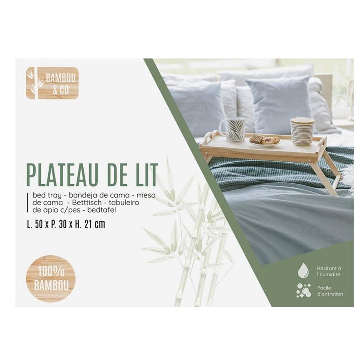 FORNORD Plateau de lit sur pied bambou