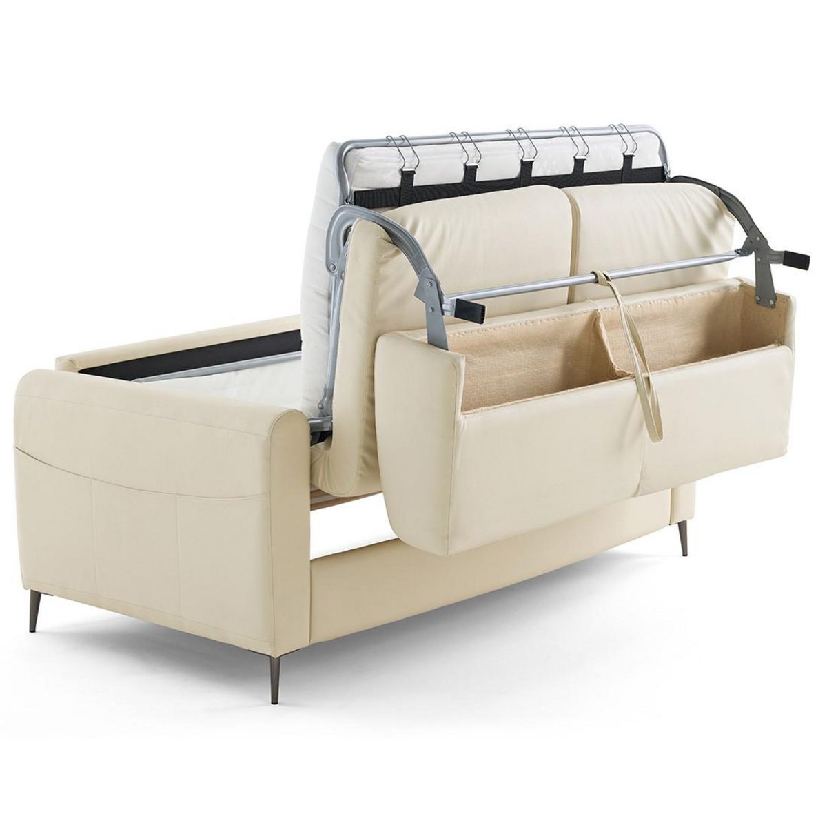 LISA DESIGN Owen - canapé 3 places convertible express couchage quotidien 140 cm matelas 12 cm en simili