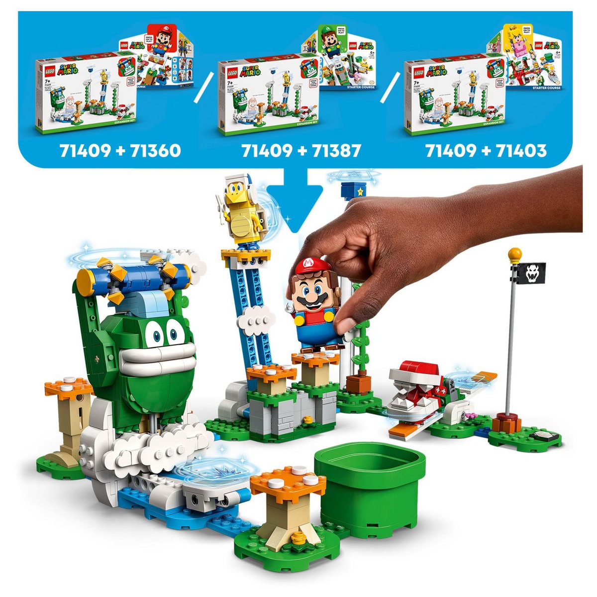 LEGO Super Mario 71409 Ensemble d&rsquo;Extension Le Défi du Maxi-Spike sur un Nuage, Jouet