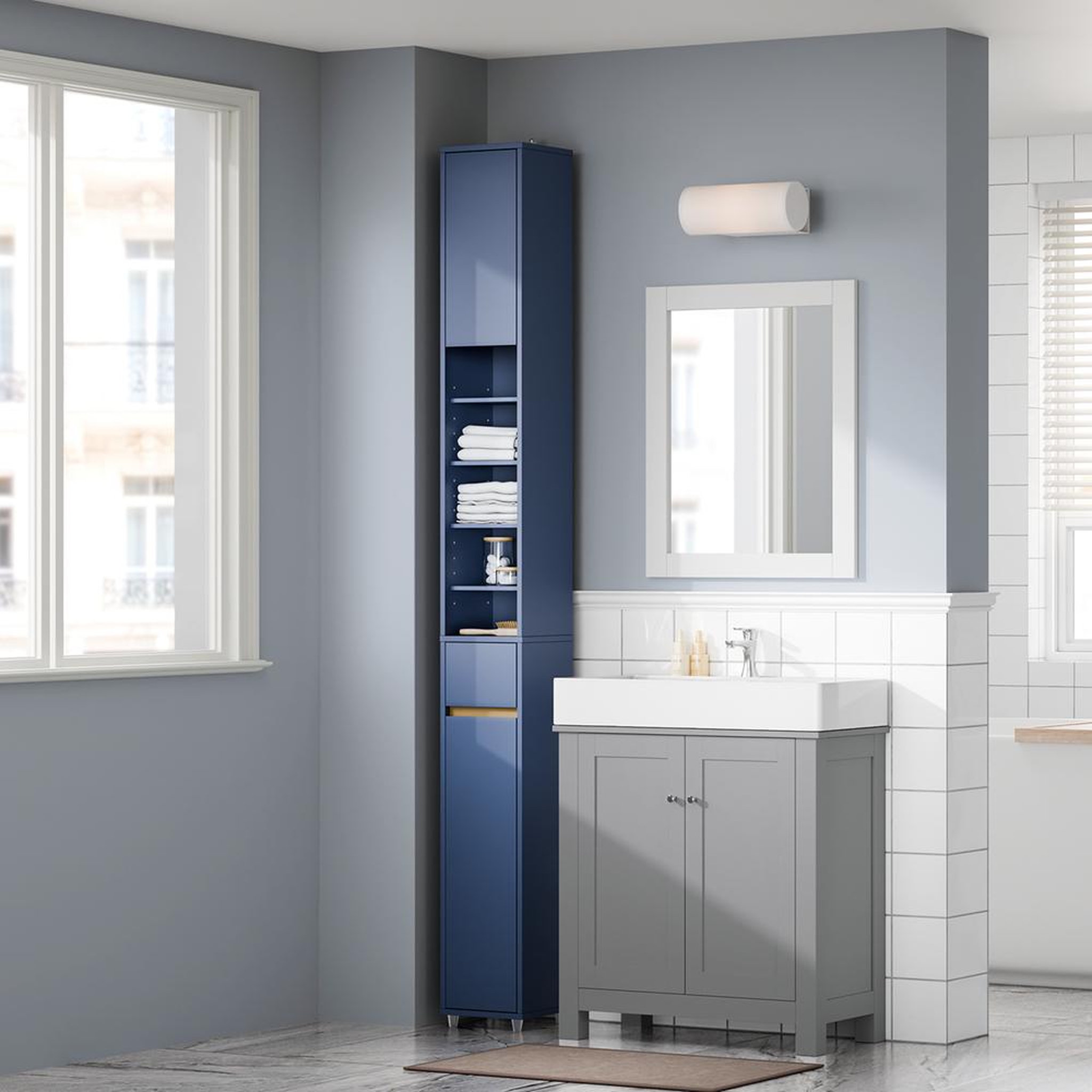Voir la diapositive 5 : SOBUY SoBuy - Colonne De Salle De Bain à un tiroir - Fonctionnel - BZR34-II