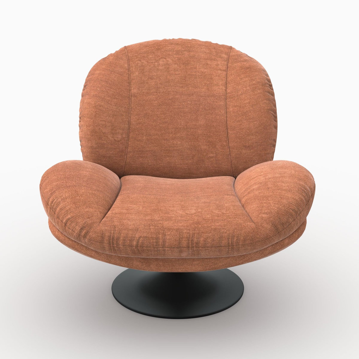 Rendez vous déco Fauteuil pivotant en tissu effet velours marron-Ricci