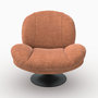 Voir la diapositive 6 : Rendez vous déco Fauteuil pivotant en tissu effet velours marron-Ricci