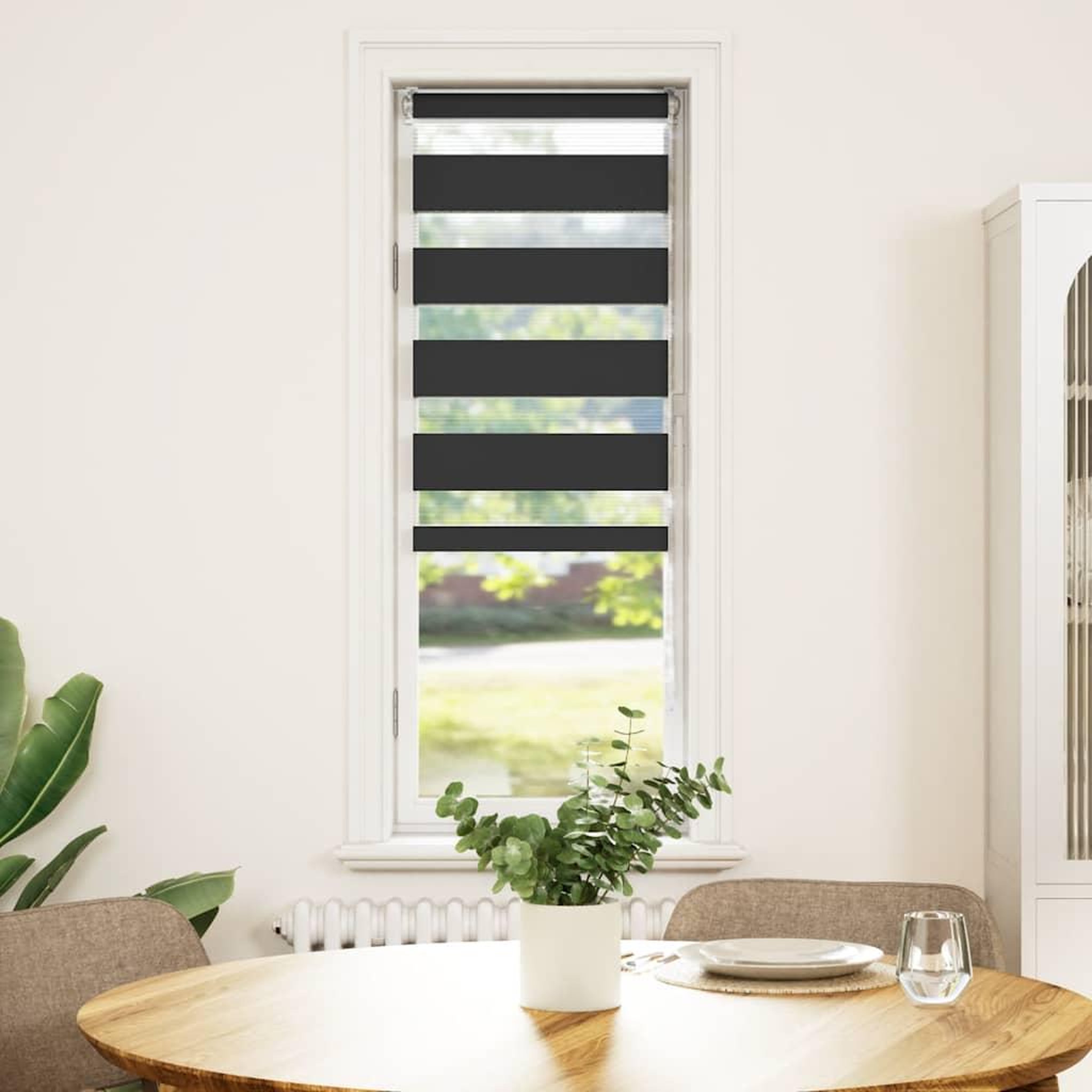 Voir la diapositive 2 : VIDAXL Store zebre noir 40x150 cm largeur du tissu 35,9 cm polyester