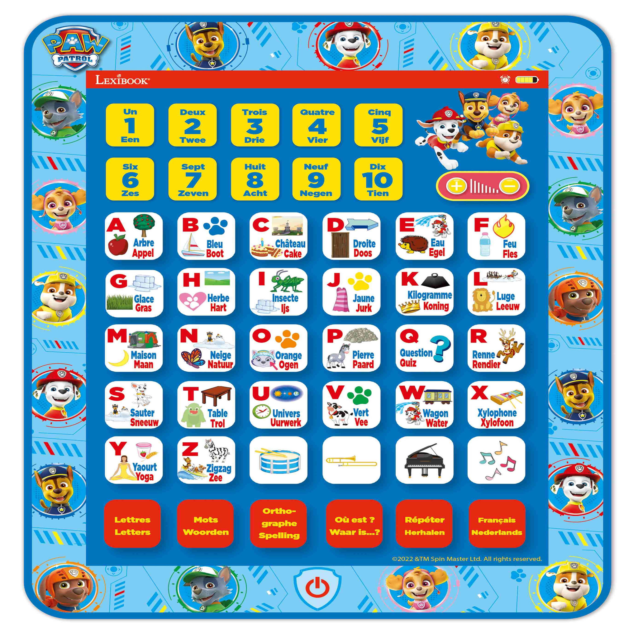 Lexibook Tablette Éducative bilingue Pat Patrouille en néerlandais et en anglais