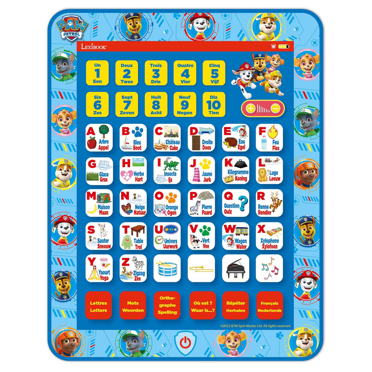 Lexibook Tablette Éducative bilingue Pat Patrouille en néerlandais et en anglais