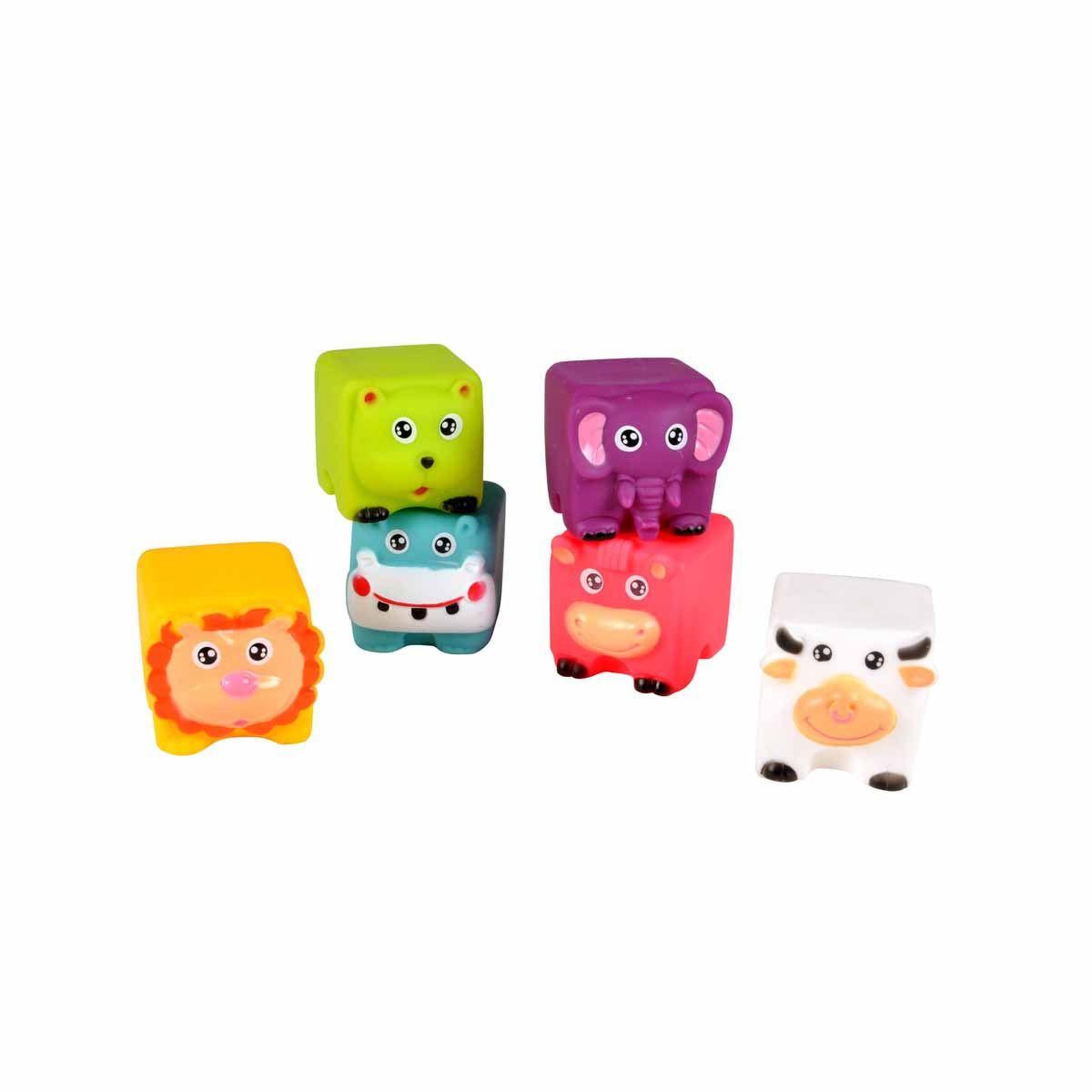 Voir la diapositive 2 : HOMEA Jouet pour le Bain  6 Blocs Animaux  Multicolore
