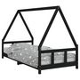 Voir la diapositive 2 : VIDAXL Cadre de lit pour enfants noir 90x200 cm bois de pin massif