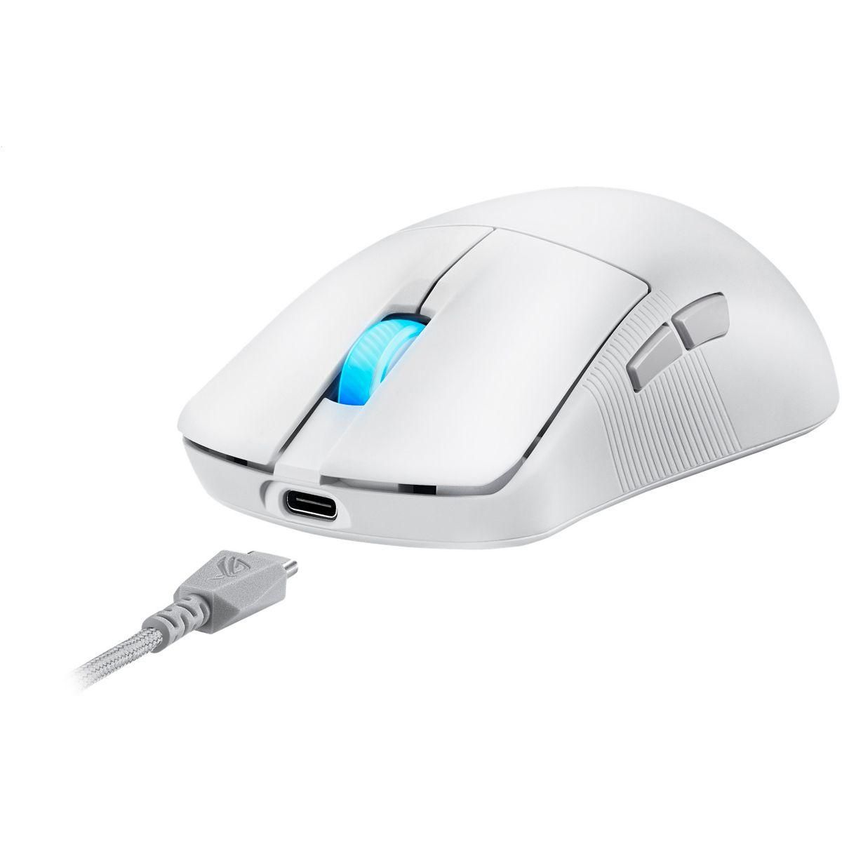 ASUS Souris Gamer Sans Fil ROG Harpe Ace Mini Blanche
