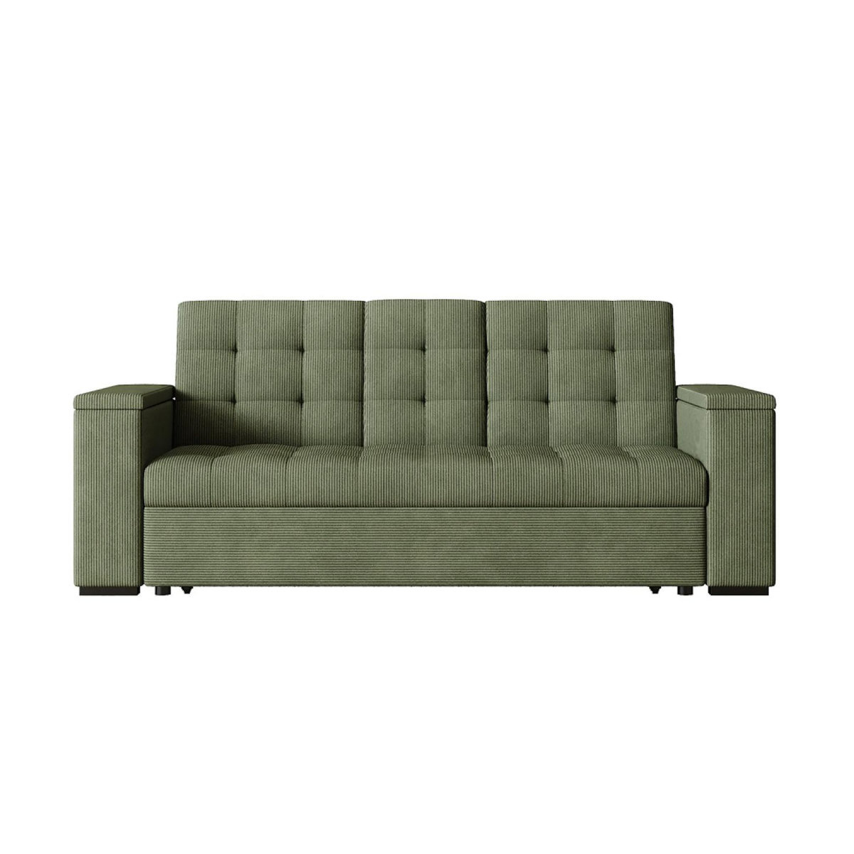 CONCEPT USINE Canapé 3 places convertible vert velours côtelé NOHO