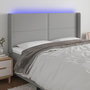 Voir la diapositive 1 : VIDAXL Tete de lit a LED Gris clair 163x16x118/128 cm Tissu