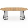 Voir la diapositive 3 : ID MARKET Table à manger extensible ronde YUNA 4-10 personnes bois et noir 110 - 200 cm