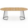 Voir la diapositive 3 : ID MARKET Table à manger extensible ronde YUNA 4-10 personnes bois et noir 110 - 200 cm