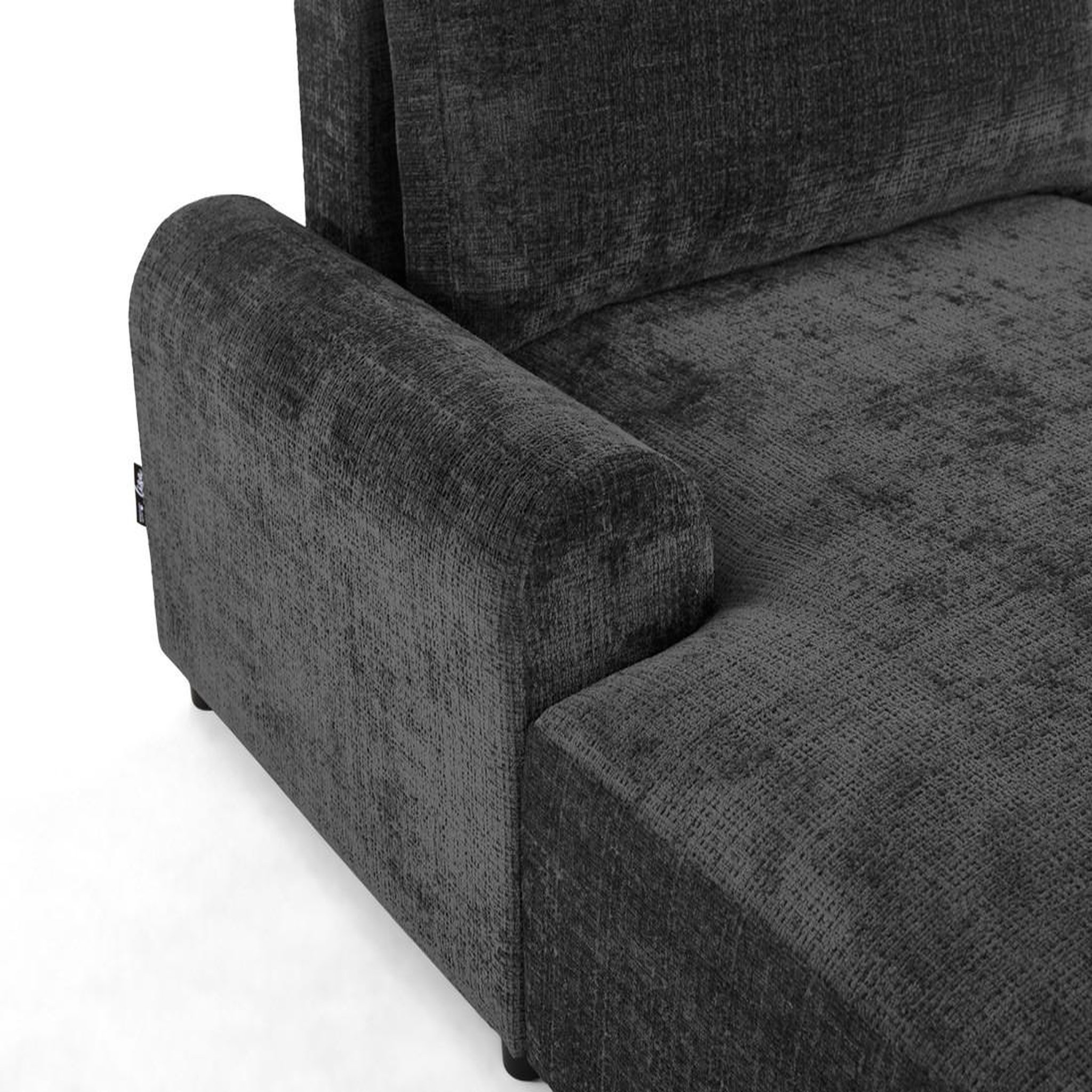 Voir la diapositive 4 : LISA DESIGN Nelly - canapé d'angle gauche 4 places convertible avec coffre en velours texturé