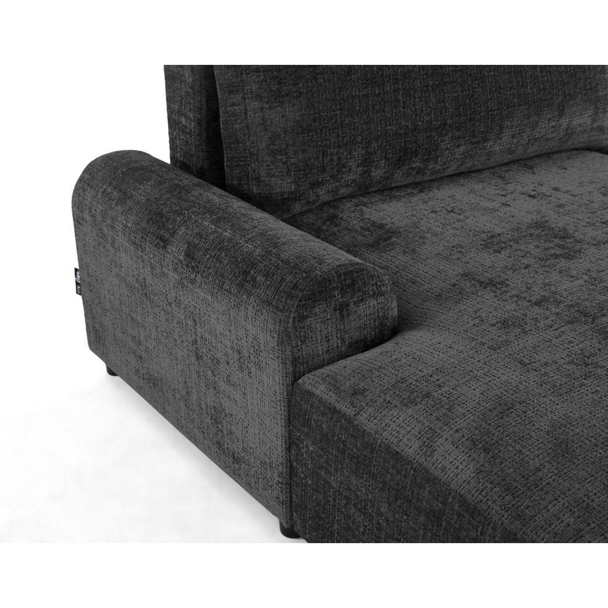 LISA DESIGN Nelly - canapé d'angle gauche 4 places convertible avec coffre en velours texturé