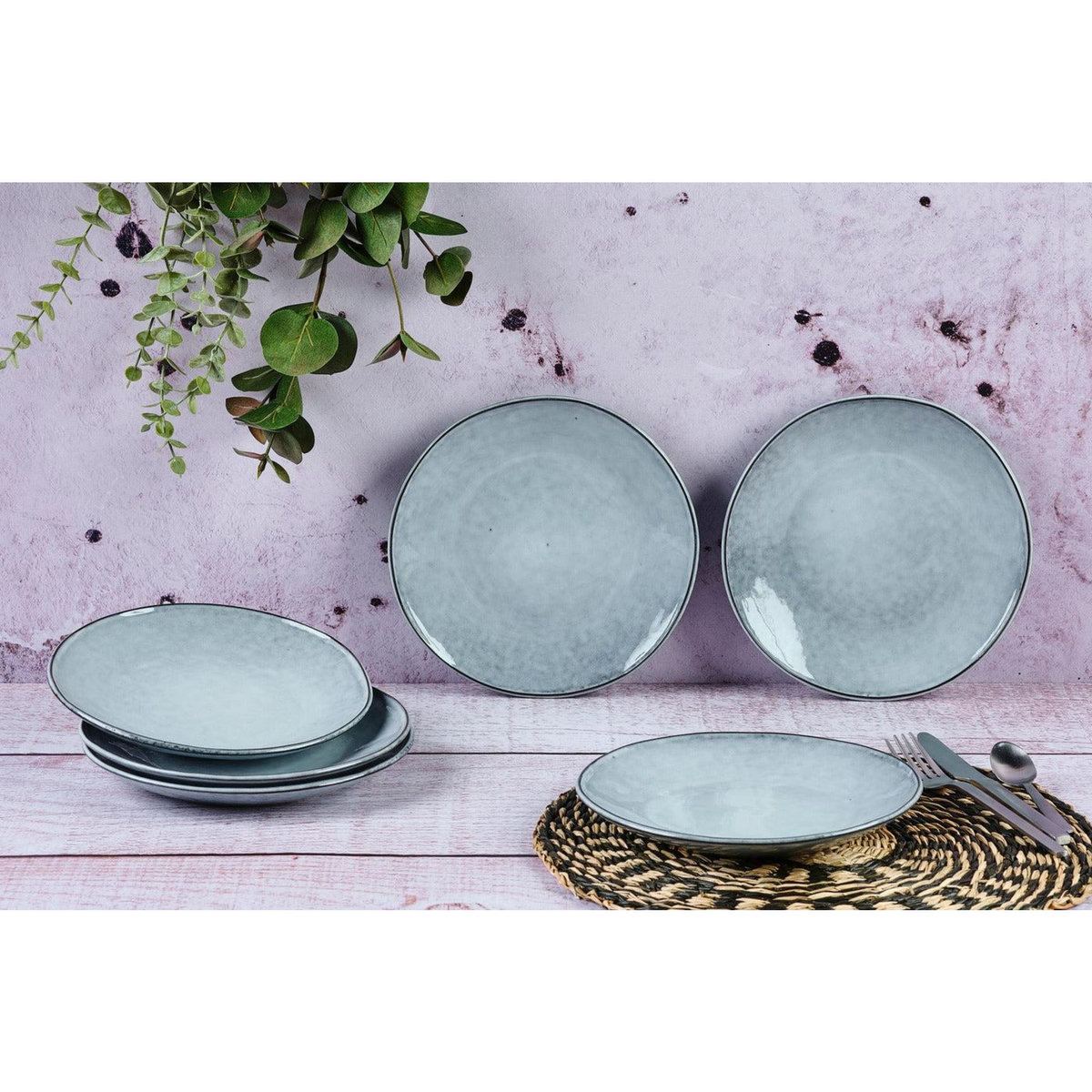 BJORN Assiette CLOUD Ø21,5cm - 6 pièces - Gris orage