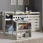 Voir la diapositive 2 : Paris Prix Pack - Lit Enfant Bureau & Commode 4 Tiroirs  Pino  Blanc