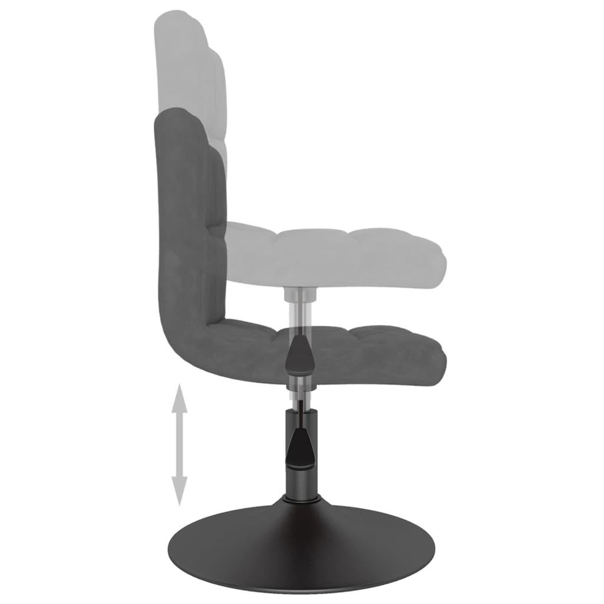 Voir la diapositive 4 : VIDAXL Chaise pivotante de salle a manger Gris fonce Velours