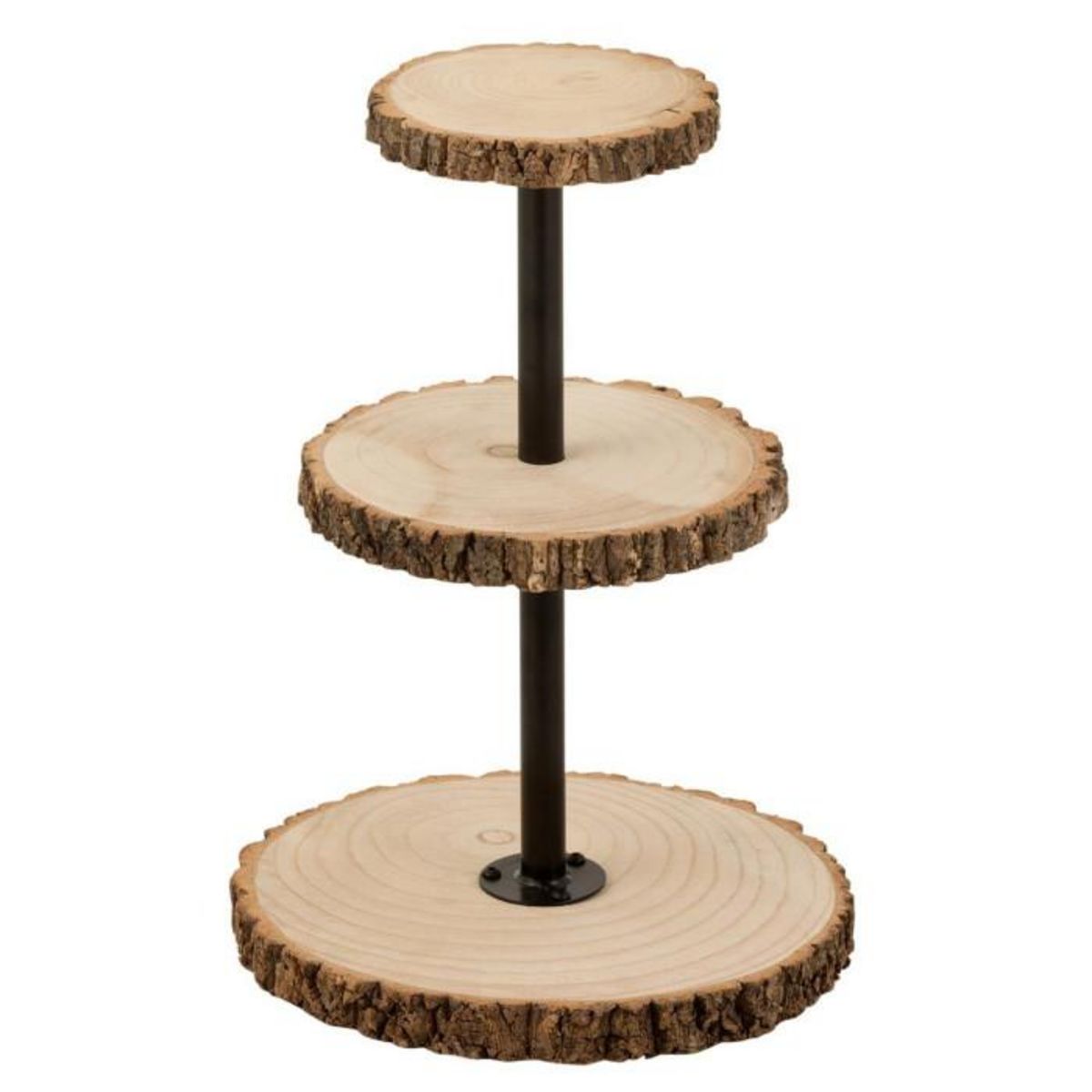 Paris Prix Plateau 3 Niveaux  Tronc en Bois  50cm Naturel