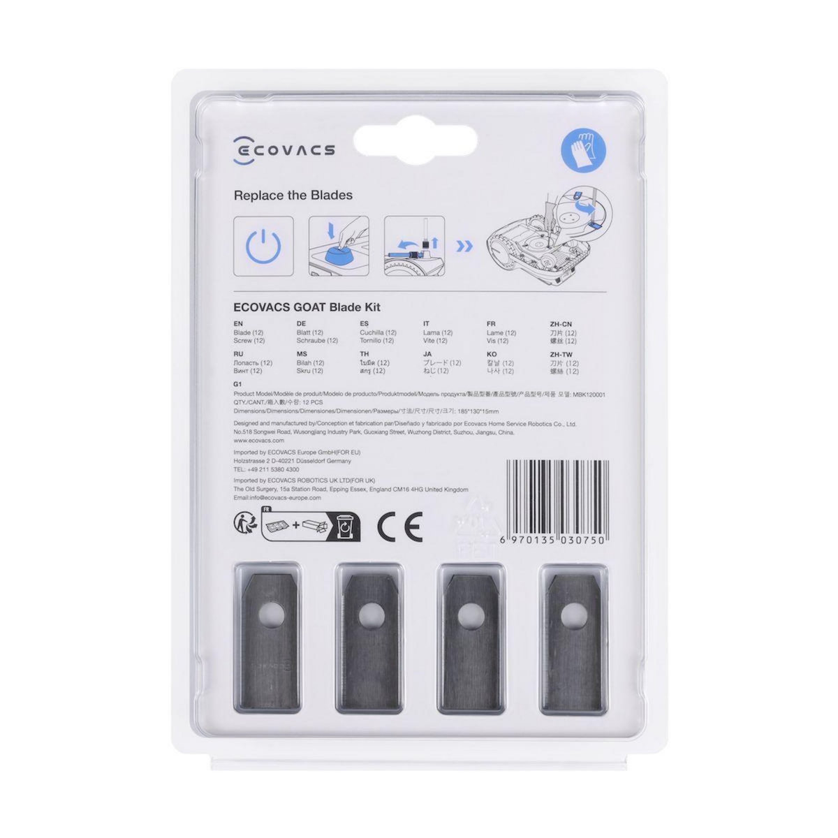 ECOVACS Lame Robot tondeuse Kit de lames pour GOAT