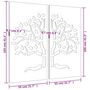 Voir la diapositive 6 : VIDAXL Decorations murales jardin 2 pcs 105x55 cm design d'arbre