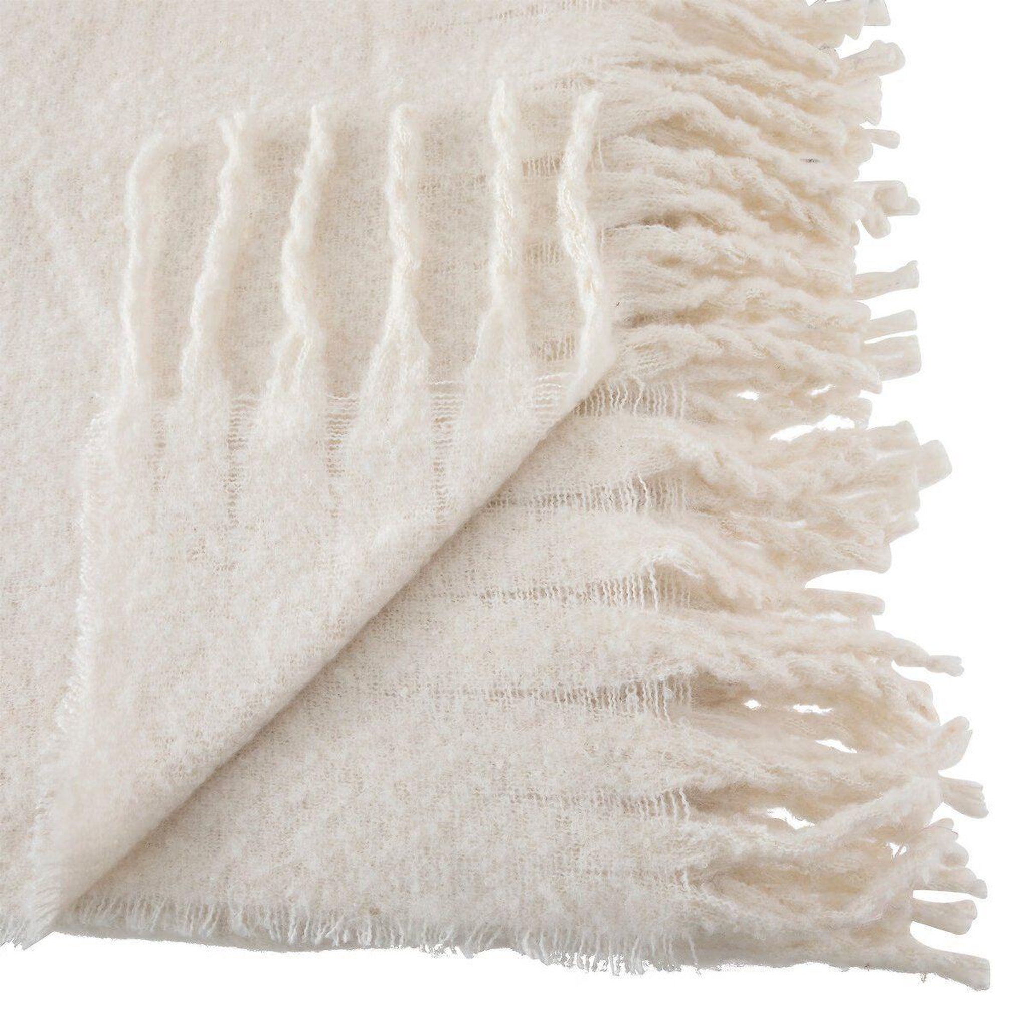 Voir la diapositive 3 : ATMOSPHERA Plaid mohair  kodi  130x180cm ivoire