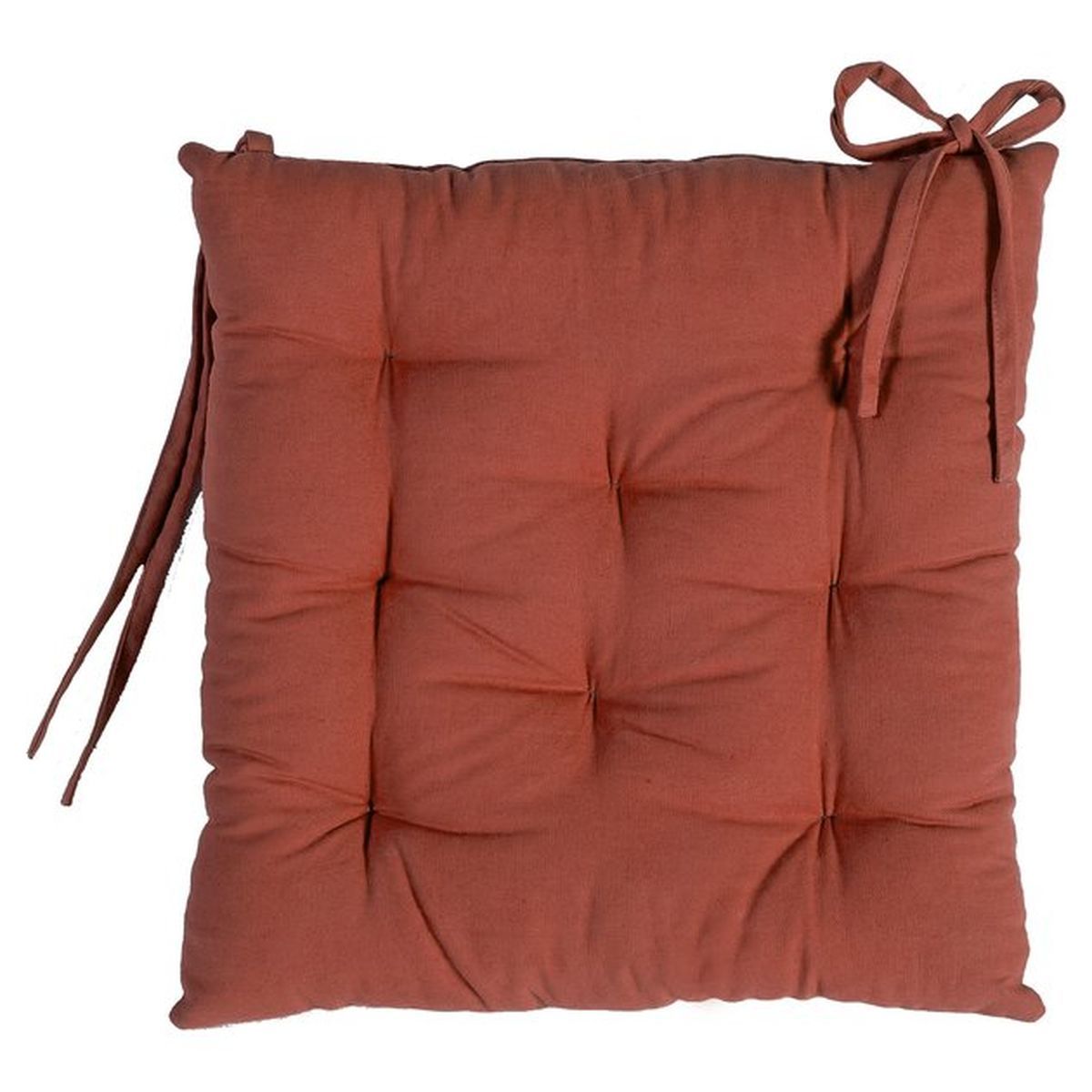 DECO AND CO Galette de chaise carrée unie en coton 