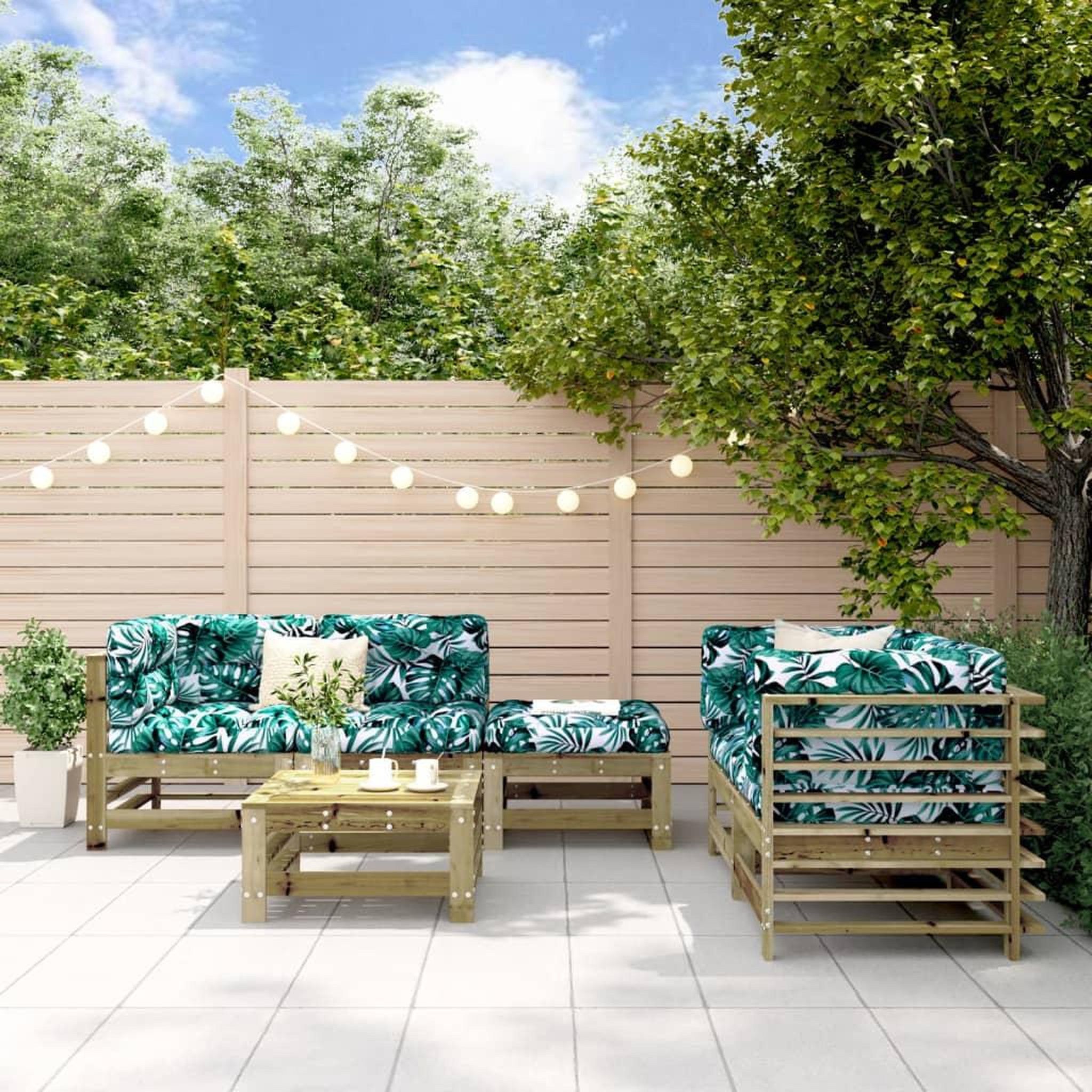 VIDAXL Salon de jardin 6 pcs bois de pin impregne