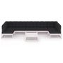Voir la diapositive 3 : VIDAXL Salon de jardin avec coussins 8 pcs blanc bois de pin massif