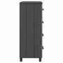 Voir la diapositive 4 : VIDAXL Buffet HAMAR Gris fonce 79x40x103,5 cm Bois massif de pin