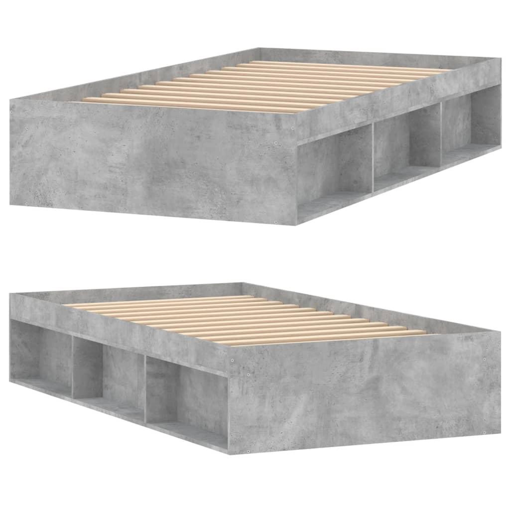 Voir la diapositive 4 : VIDAXL Cadre de lit sans matelas gris beton 100x200 cm