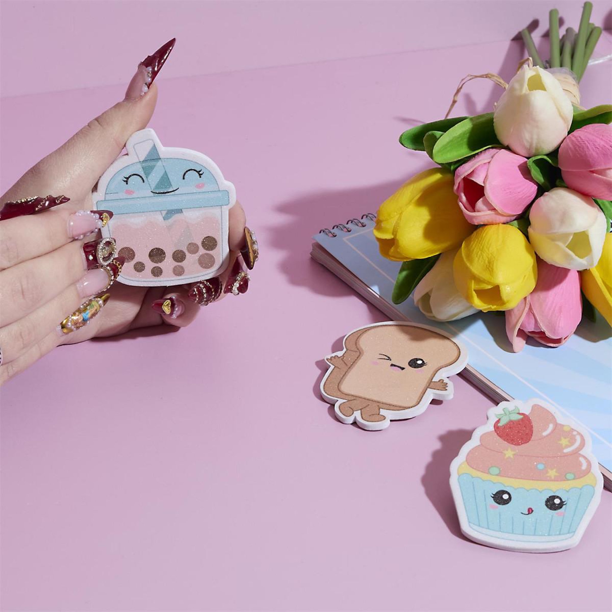 Voir la diapositive 6 : The concept Factory Lot de 3 mini limes à ongles  kawaii  8cm multicolore