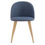 Voir la diapositive 6 : Rendez vous déco Lot de 2 chaises en tissu bleu et pieds en métal effet bois - Cozy