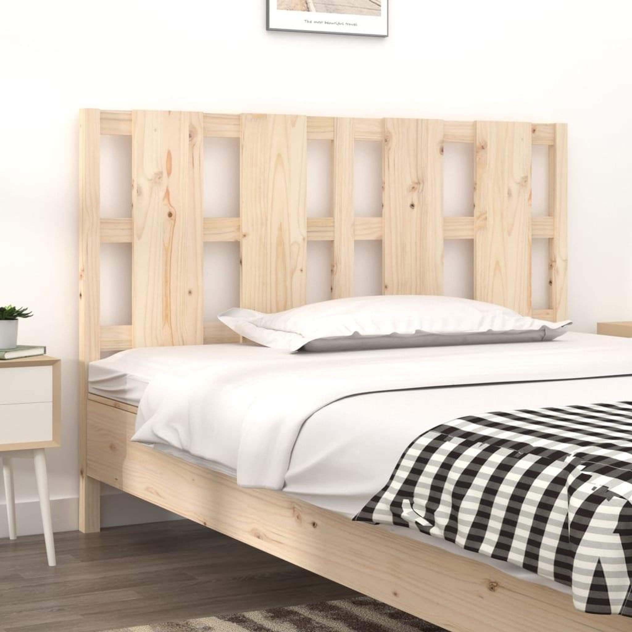 Voir la diapositive 1 : VIDAXL Tete de lit 140,5x4x100 cm Bois massif de pin