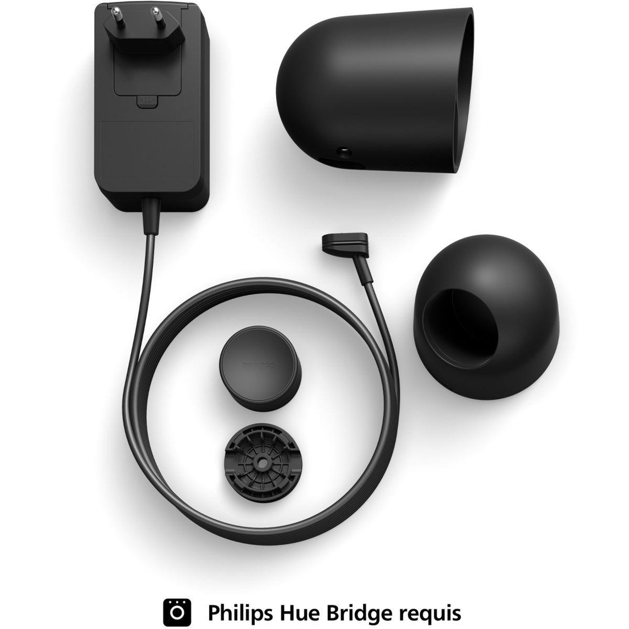 Voir la diapositive 5 : PHILIPS HUE Caméra de surveillance secure avec support bureau noire
