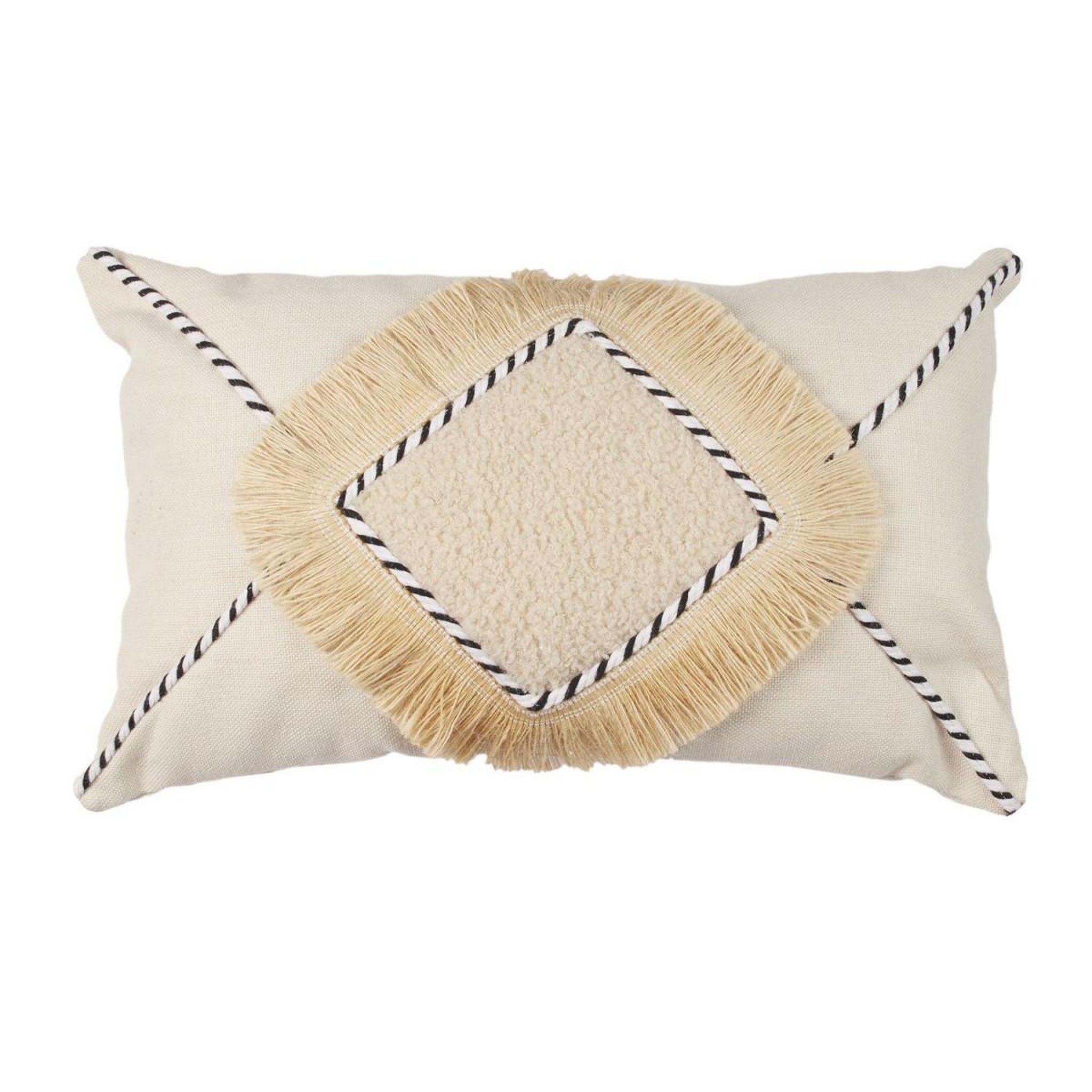 Voir la diapositive 1 : The Home Deco Factory Coussin Déco Bouclette  Crush  30x50cm Beige