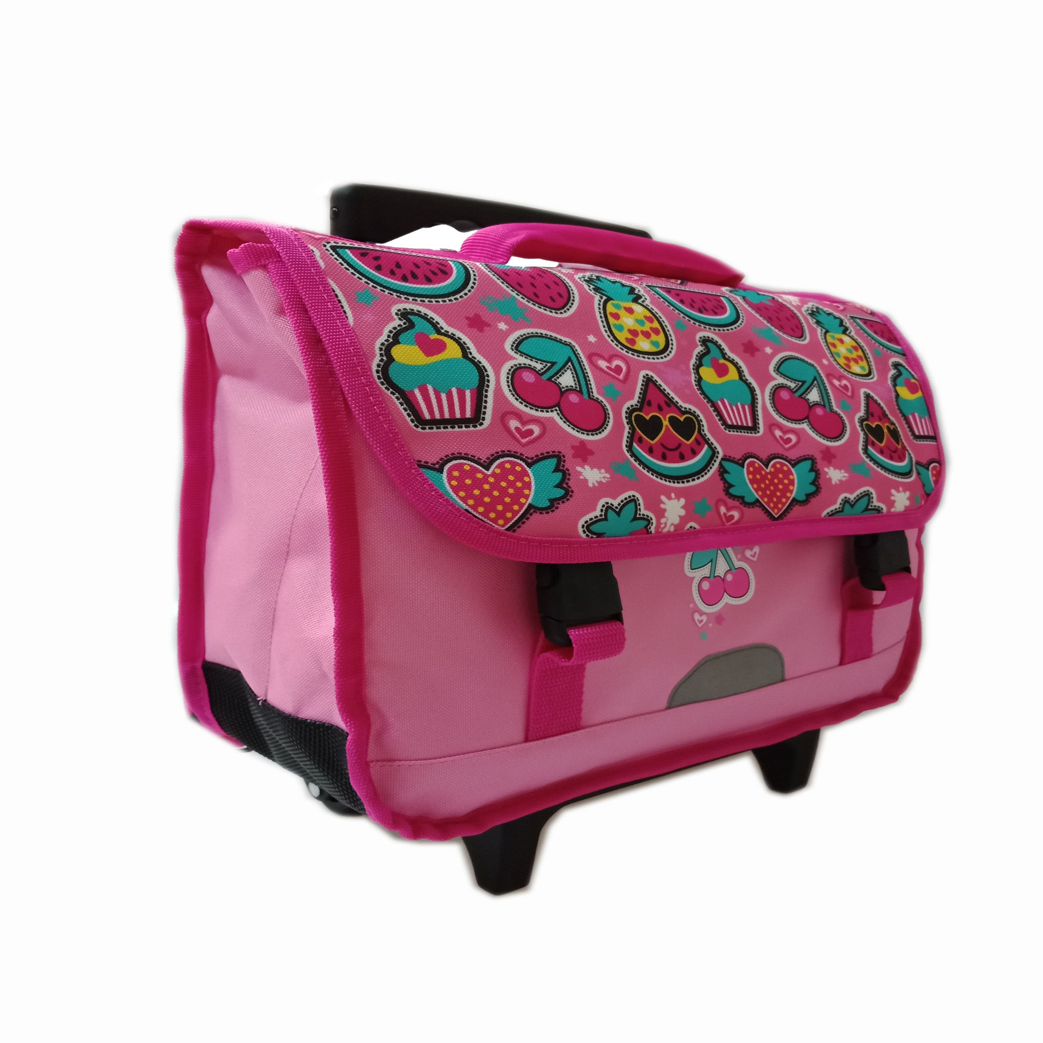 Voir la diapositive 1 :  Cartable à roulettes 36,5cm fille Essential Fruits