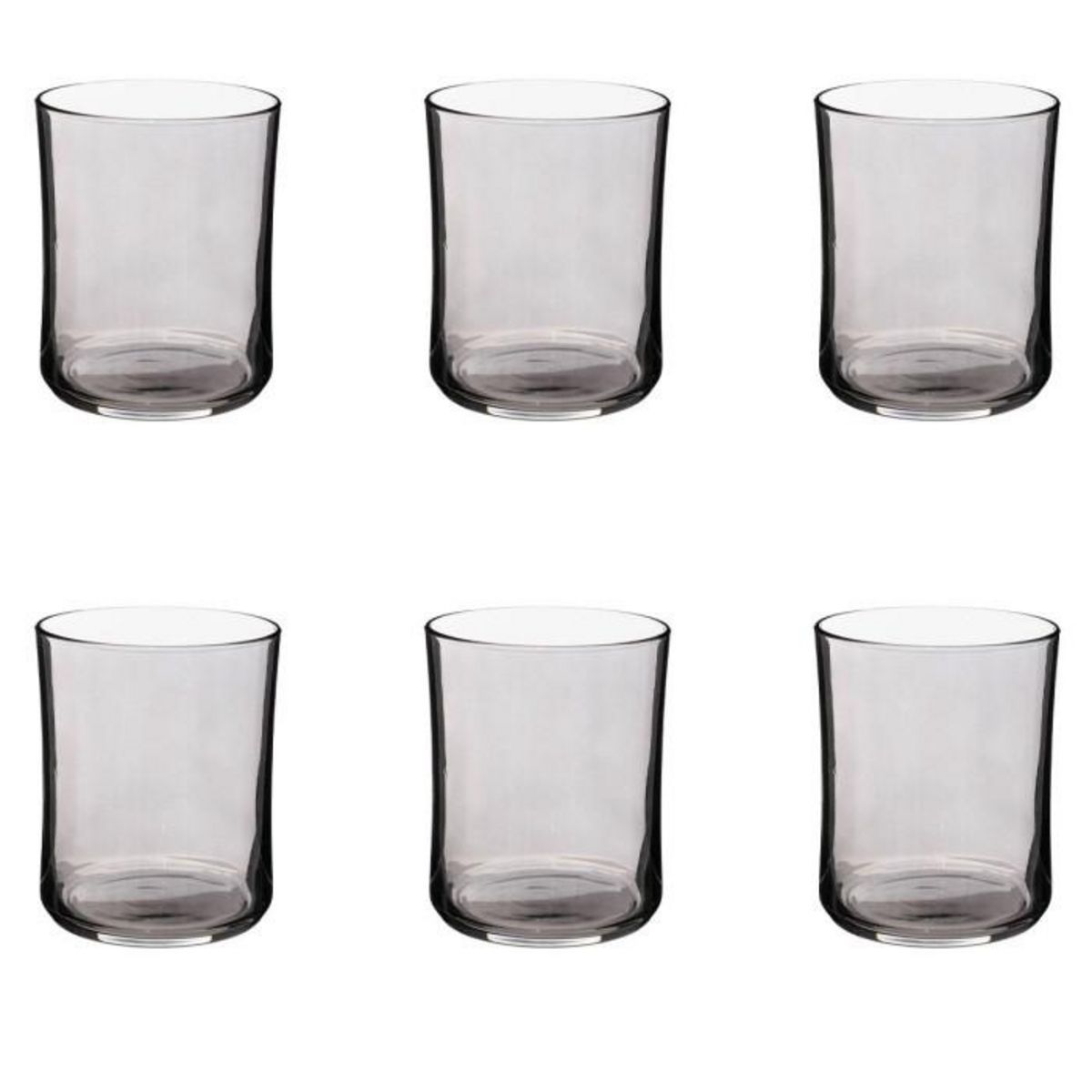 SECRET DE GOURMET Lot de 6 Verres à Eau  Origines  35cl Gris