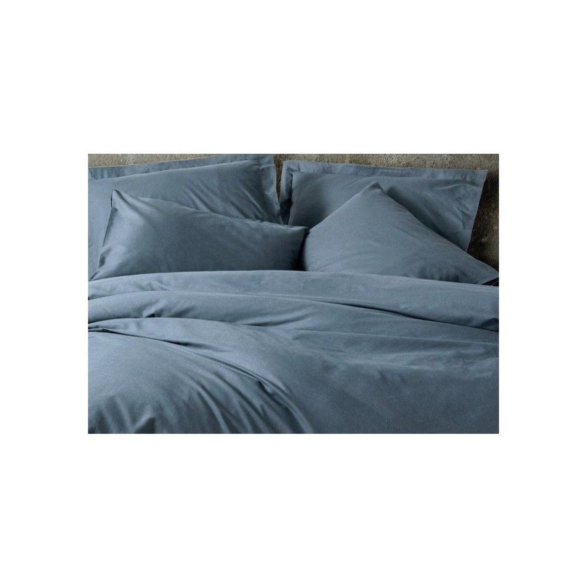 Voir la diapositive 3 : GENERIQUE Parure de lit - 1 housse de couette 140 x 200cm + 1 taies d'oreiller 60 x 60 cm - 100% coton renforcé - Anthracite