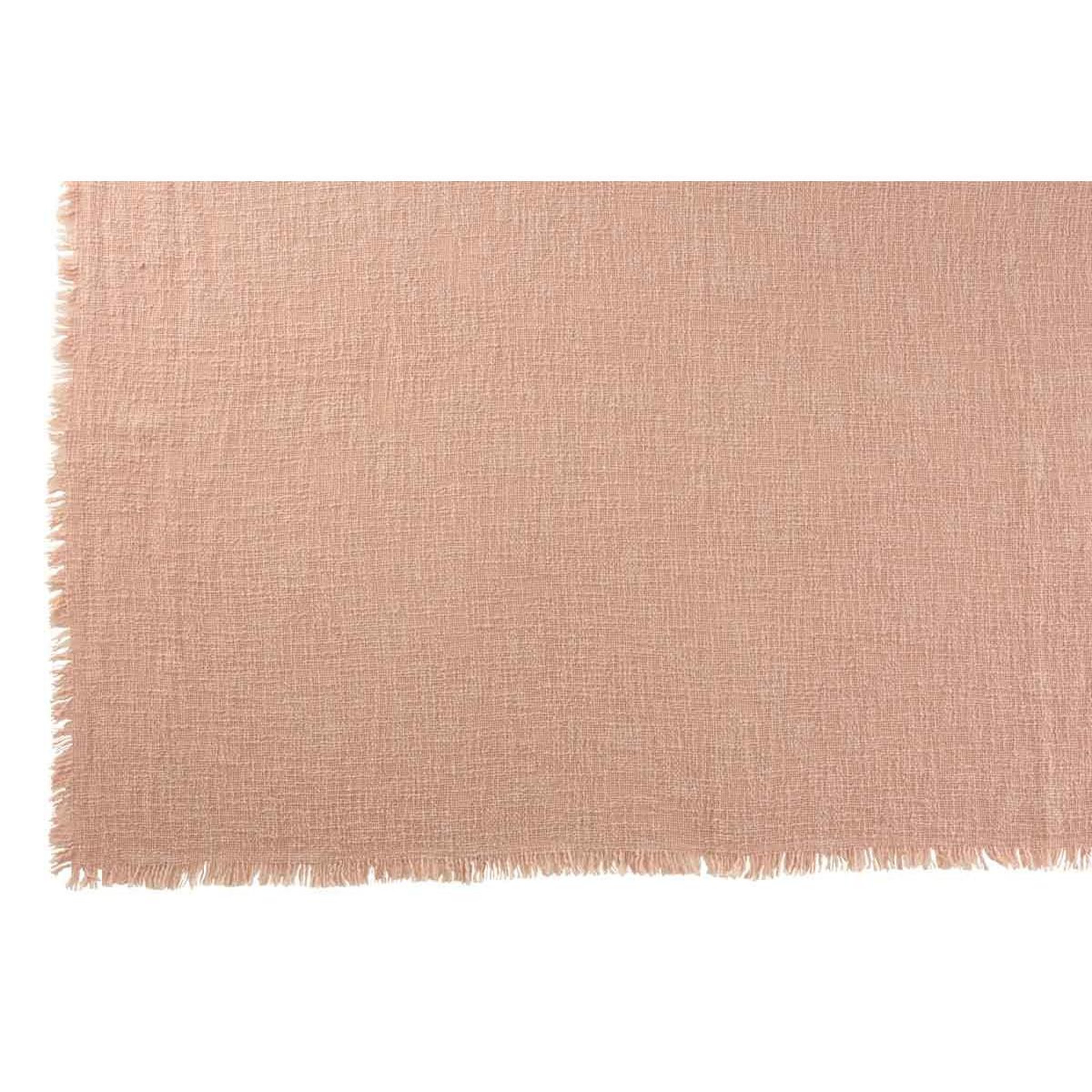 Voir la diapositive 2 : J-LINE Plaid déco en coton  frange  130x170cm rose