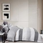 Home collection Parure housse de couette 100 % coton 57 fils Calvin. Coloris disponibles : Gris