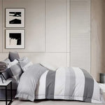 Home collection Parure housse de couette 100 % coton 57 fils Calvin. Coloris disponibles : Gris