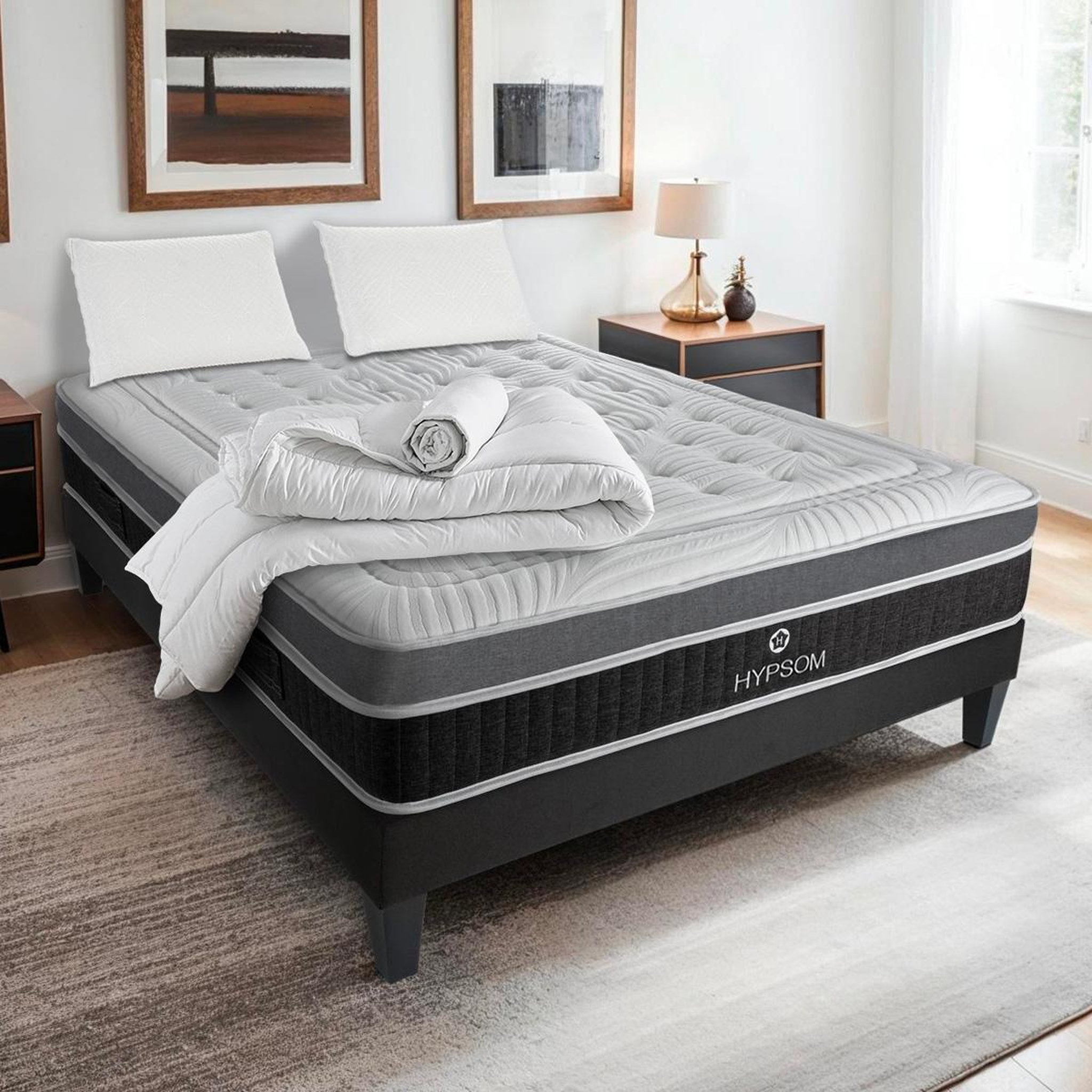 Voir la diapositive 3 : HYPSOM HYPSOM | Pack Prêt à dormir ELEGANCE | Matelas Mémoire de forme + Sommier + Accessoires